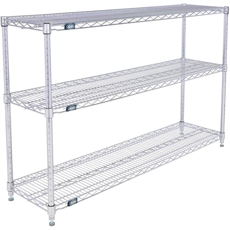Nexel 3 Shelf, Chrome Wire Shelving Unit, Starter, 54inW x 14inD x 34inH 798800